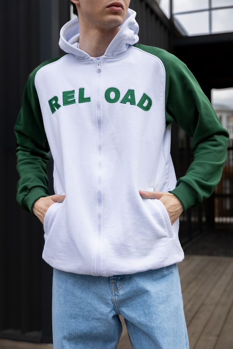 Кофта на змійці Reload - Grevan, біло-зелений 1003930000002 фото