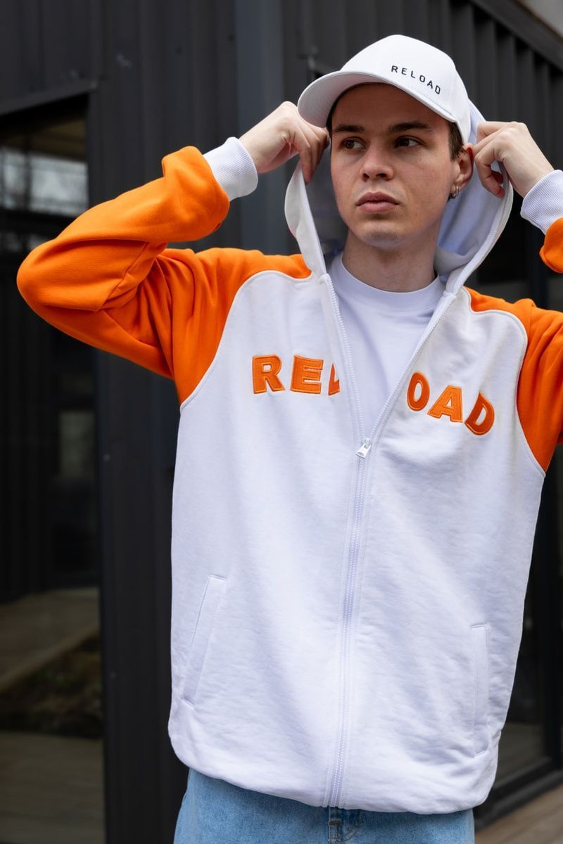 Кофта на змійці Reload - Grevan, біло-помаранч. 1003935000007 фото